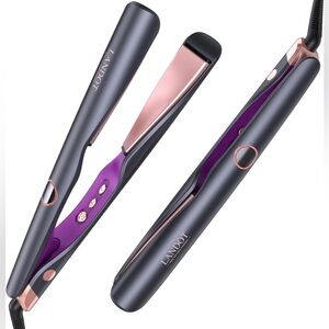 Landot 2 in 1 Ceramic Twist Flat Iron Hair Curler Tool